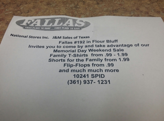 Fallas - Corpus Christi, TX. Honoring military discounts. .
