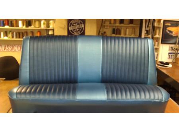 DA Motor Trimming & Upholstery - Botany, NSW. XP Green/Blue Bench Seat