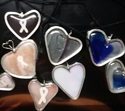 stained glass hearts four humanity - las vegas, NV. Fused and regular glass. Custom orders too. Medical. fraternal and company logos too.