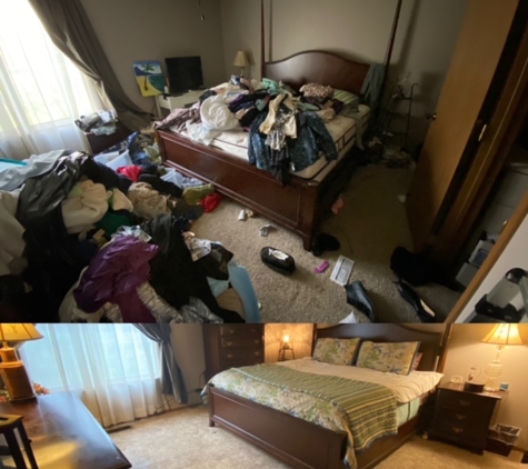 Organize By Designe - Plano, IL. Before and after of a bedroom.