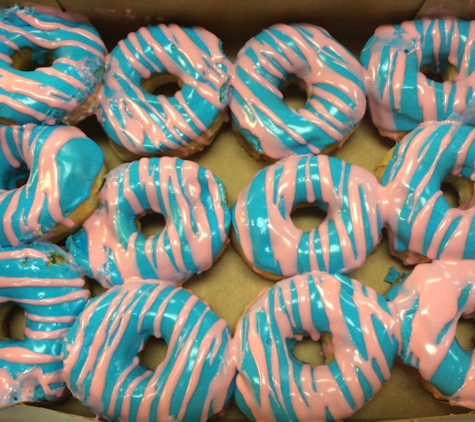 Ashley's Donuts Kolaches and Tacos NASA/Clear Lake - Houston, TX. Pink and blue stripes donuts
