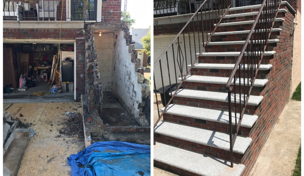 JS Concrete & Masonry LLC - Bronx, NY. New granite steps with brick