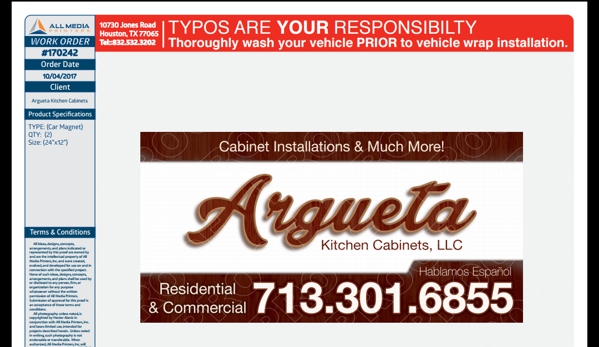 Arguetakitchencabinetsllc@gmail.com - Houston, TX