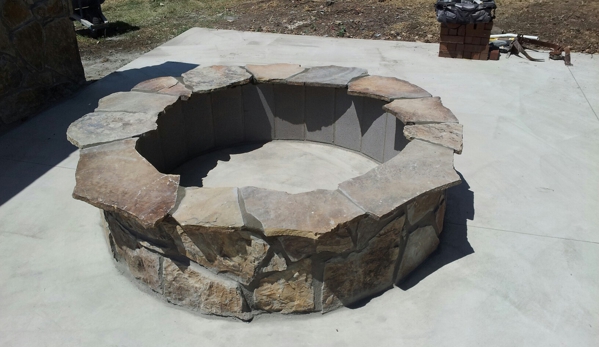 Brick, Block & Stone - Wichita, KS. Stone fire pit ! Nice in the spring and fall