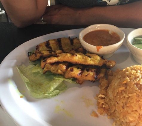 Thai Twist - Chino Hills, CA. Chicken satay with fried rice