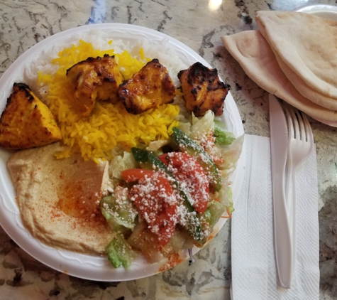 Mediterranean Delight - Glendale, CA. Chicken kebab lunch plate