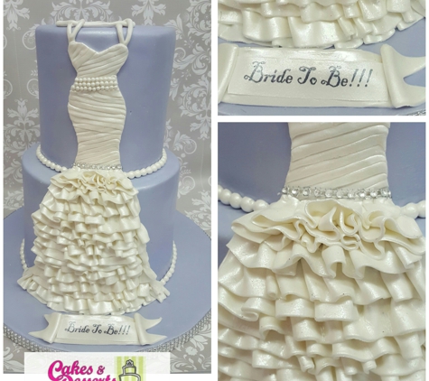 Cakes & Desserts Cafe` - Conyers, GA. Bridal shower cake