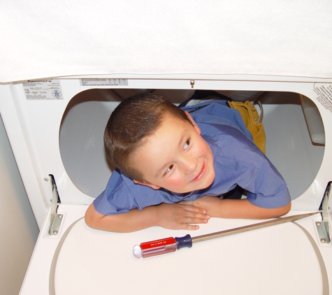 Appliance EMT LLC - Ogden, UT. My sons started learning appliance repair when they could fit in a dryer!