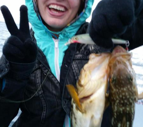 Breakwall Fishing Guide Services - Long Beach, CA. 2 Keeper Calico Bass on one lure!!
