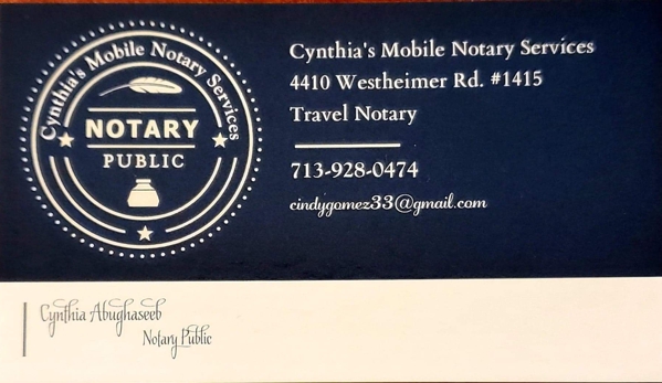 Cynthia's 24 hour Mobile Notary Services - Houston, TX