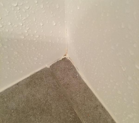 Terrace Bathrooms - Raymond Terrace, NSW. More grout lifting in corner of shower.