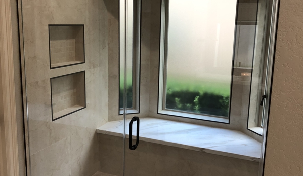 Vastine Remodeling & Construction - Dickinson, TX. Clear Lake City job with frameless glass shower door