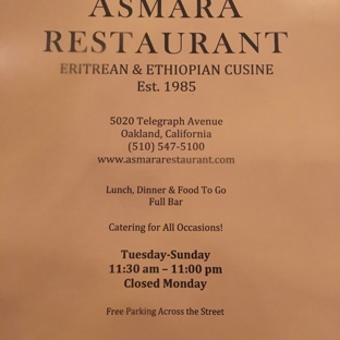 Asmara Restaurant - Oakland, CA