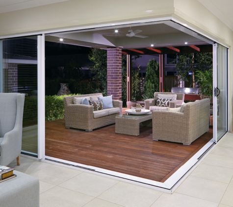 Bradnam's Windows & Doors - Bungalow, QLD. Aluminium Corner Sliding Door