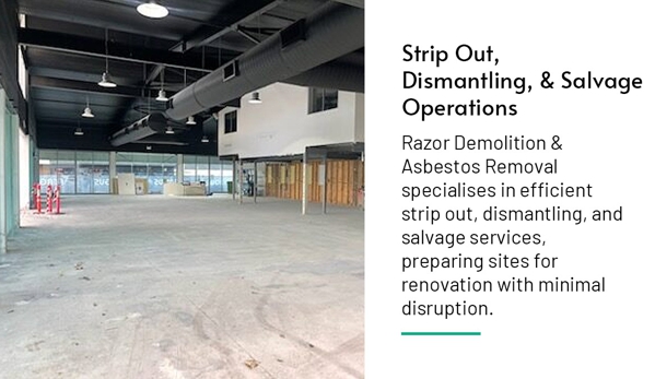 Razor Demolition & Asbestos Removal Pty Ltd - Paget, QLD. Strip Out, Dismantling, & Salvage Operations