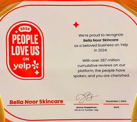 Bella Noor Skincare - New York, NY. Yelp Award

https://bellanoorskin.com/