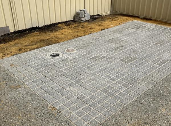 RURAL PAVE WA - Aveley, WA. Cobblestone pavers at end of driveway