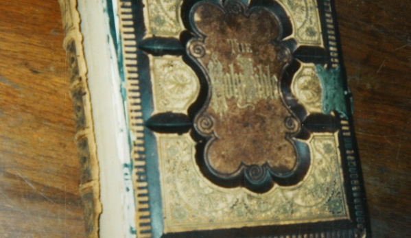 David Weinstein Bookbinder - Los Angeles, CA. A typical 19th c family Bible before restoration