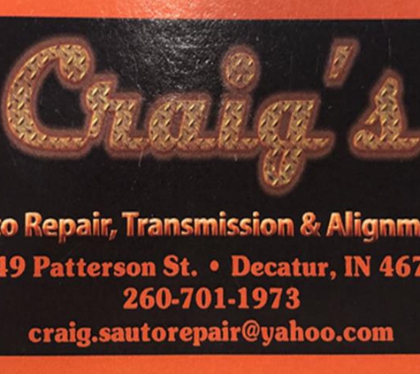 Craig’s Auto Repair - Decatur, IN