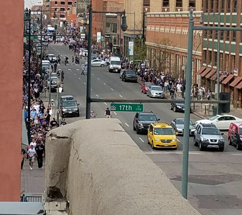 Littleton Gold & Silver - Littleton, CO. Taking from a rooftop while working on an air conditioner as the rocky game just got out