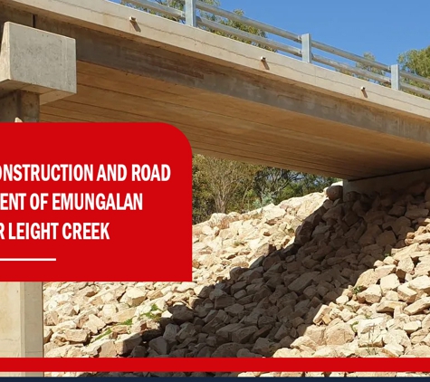 Advance Civil Engineering Pty Ltd - Holtze, NT. Bridge Construction and road realignment of Emungalan Road over Leight Creek.