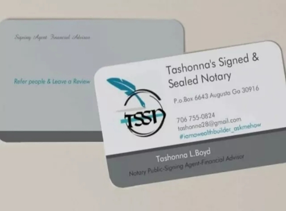 Tashonna's Signed & Sealed Notary - Augusta, GA