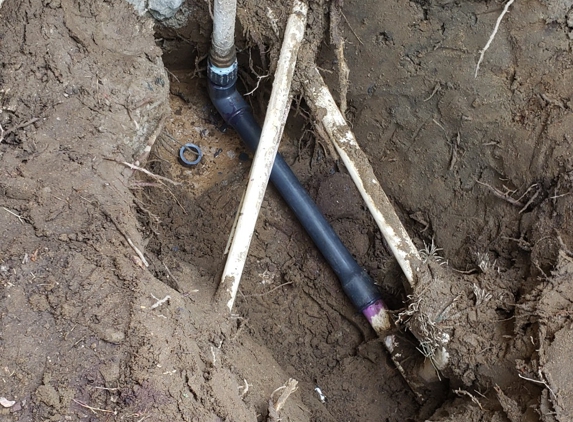 R M O Plumbing Root-M-Out - Fresno, CA. Repair of 1 1/2 water main 6 ft. Down
