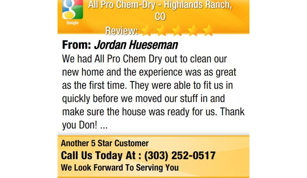 All Pro Chem-Dry - Highlands Ranch, CO