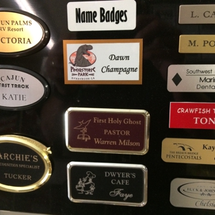 Archies Inc - Breaux Bridge, LA. Custom Made Name Badges