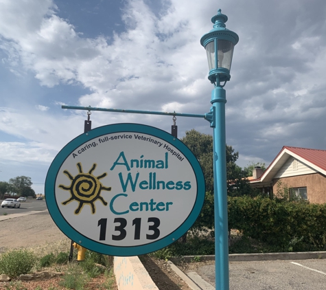 Animal Wellness Ctr - Santa Fe, NM. Sign by road