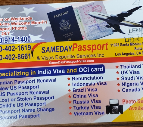 SAMEDAY PASSPORT & VISA EXPEDITE SERVICES - Los Angeles, CA