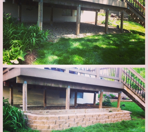 Westman Lawncare, L.L.C. - Papillion, NE. Retaining Wall Install - Before & After