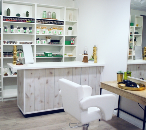 Green Beauty Salon & Spa - Willimantic, CT. Makeup counter & hair cutting/styling station