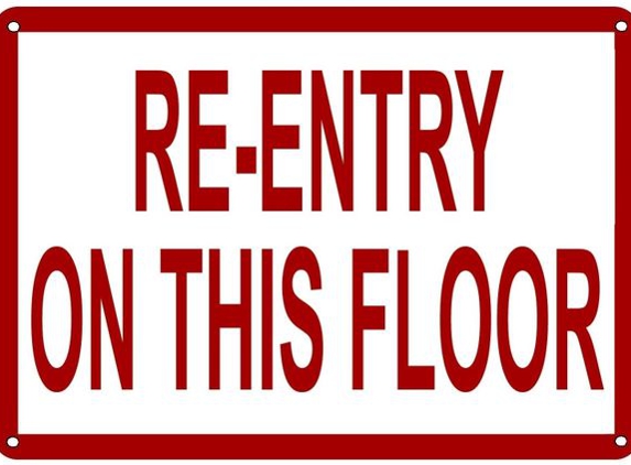 HPD SIGNS - Brooklyn, NY. RE-ENTRY ON THIS FLOOR SIGN