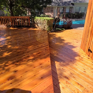 Decks and Stuff - Garland, TX. Cedar decking with fresh coat of stain