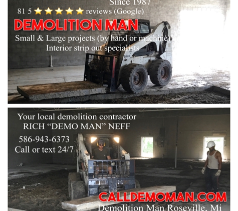 DEMOLITION MAN - Roseville, MI. Concrete removal