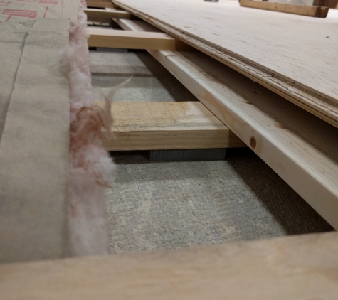 Haven Dance Academy - Lynnwood, WA. Detail of layers in quadruple sprung subfloor