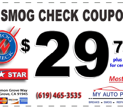 My Auto Pro - Lemon Grove, CA. smog check coupon