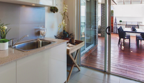 Bradnam's Windows & Doors - Carrum Downs, VIC. Ultra Silver Aluminium Sliding Door
