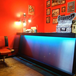 Steel Monkey Dream Shop - Miami, FL. Front Desk with LEDs