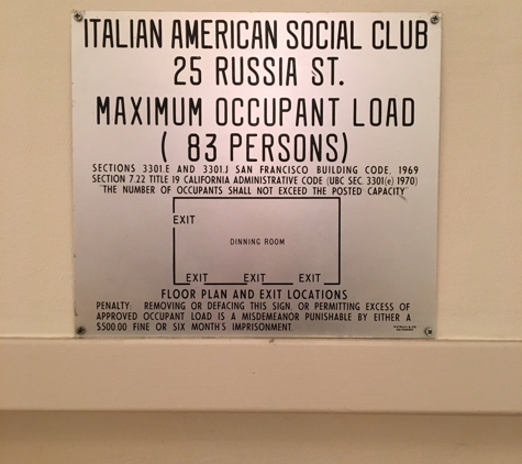 Italian-American Social Club Of S. F. - San Francisco, CA