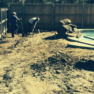 Aaron Stuart Custom Irrigation - College Station, TX. Irrigation, drainage, landscape around new pool.