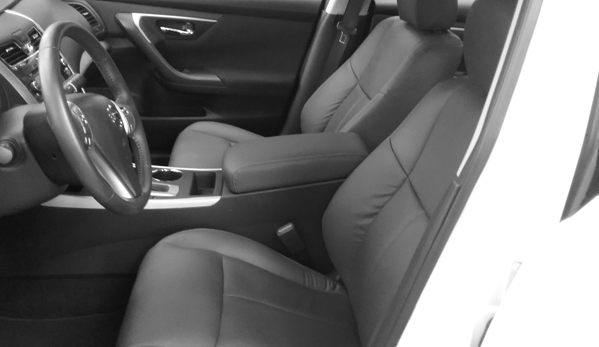 Hamm Upholstery - Ash Grove, MO. 2017 Nissan Altima front seats, recovered in Katzkin