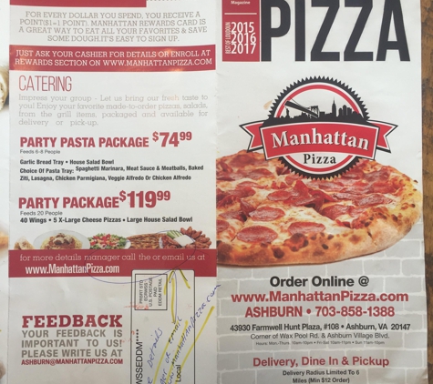 Manhattan Pizzeria - Ashburn, VA
