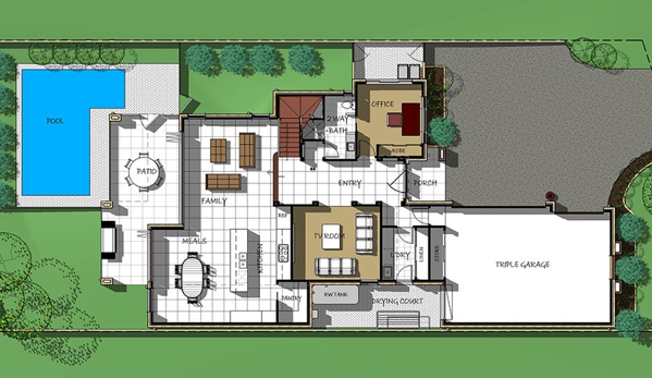 Mi Design Studio Pty Ltd - Burleigh Heads, QLD. Coloured Floorplan Design