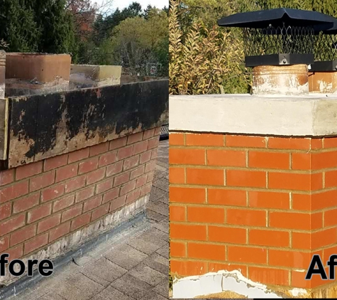 FocalPoint Masonry Inc - Des Plaines, IL. Chimney Repair 
Before and After