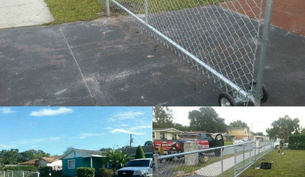 Affordable Pro Services Fence & Gate - Panama City, FL. 4ft high galvanized chain link fence with 20ft roll gate