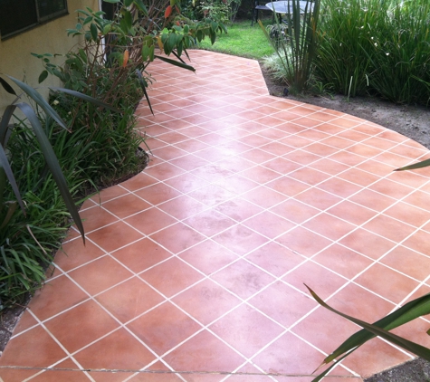 Stoneworks Architectural Concrete - Canyon Country, CA. Concrete Overlay Saltillo Tile Pattern