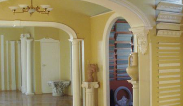 Unique Plaster Pty Ltd - St Peters, NSW. Showroom cornice plaster bands plaster columns interior renovation