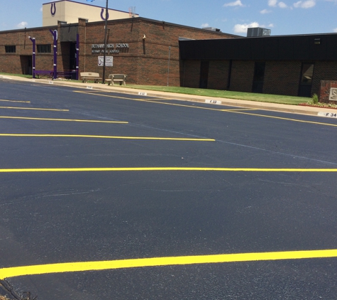 Affordable Asphalt & Concrete - Oklahoma City, OK. Crack seal, Sealcoat & Stripe of Bethany Public School